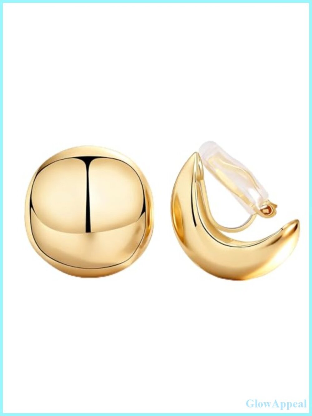 24K Gold Plated Clip On Earrings for Non-Pierced Ears Hypoallergenic Trendy
